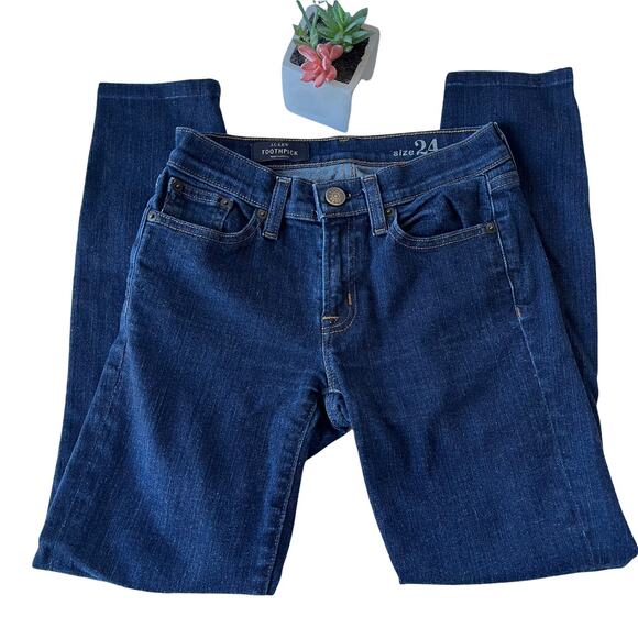 J. Crew Toothpick Womens Crop Jeans Size 24 Dark Wash Low Rise Stretch Denim - Picture 1 of 10
